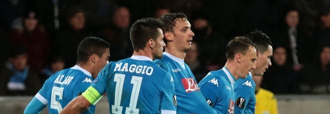 SPORT MIDTJYLLAND NAPOLI ESULTANZA GABBIADINI  FOTO MOSCA